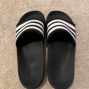 Adidas Men’s Black and White Slide Sandals